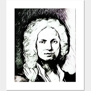 Antonio Vivaldi Black and White Portrait | Antonio Vivaldi Artwork 3 Posters and Art